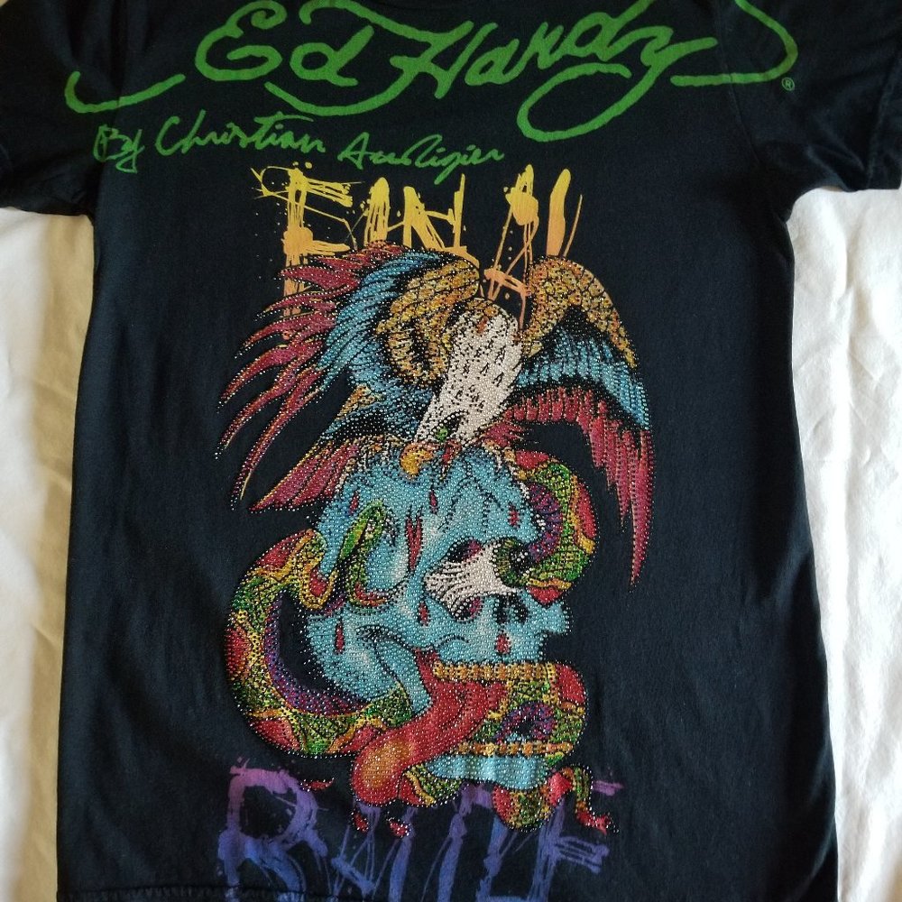 Ed Hardy Christian Audigier. Rare Vintage collectible t-shirt . With cry… - Picture 2 of 16